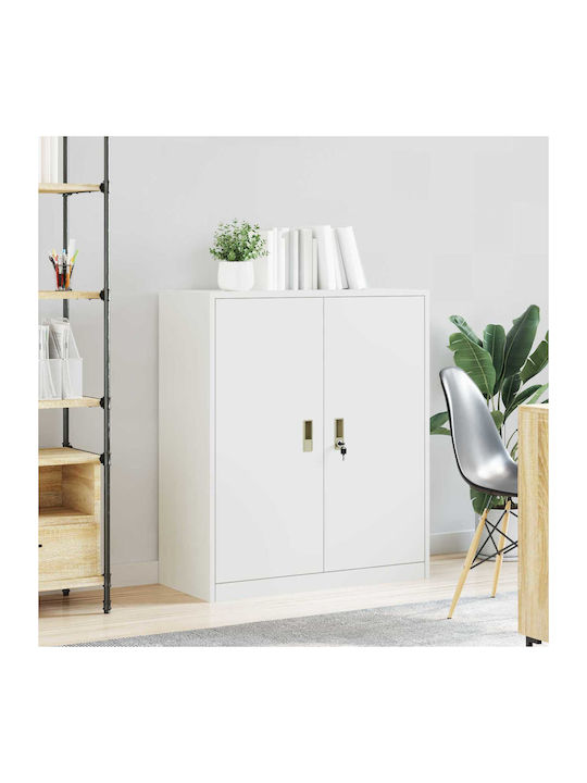 Cabinet de Birou Metalic Alb 90x40x105cm