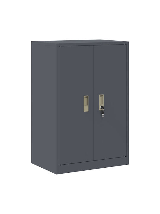 Office Storage Metal Cabinet Charcoal L60xW40xH90cm