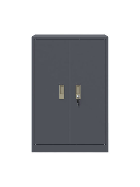 Office Storage Metal Cabinet Charcoal L60xW40xH90cm