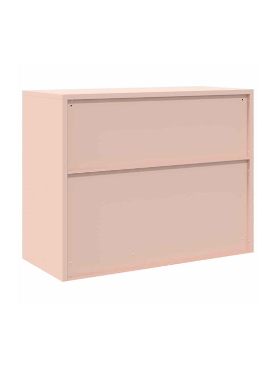 Office Storage Metal Cabinet Pink L90xW40xH70cm