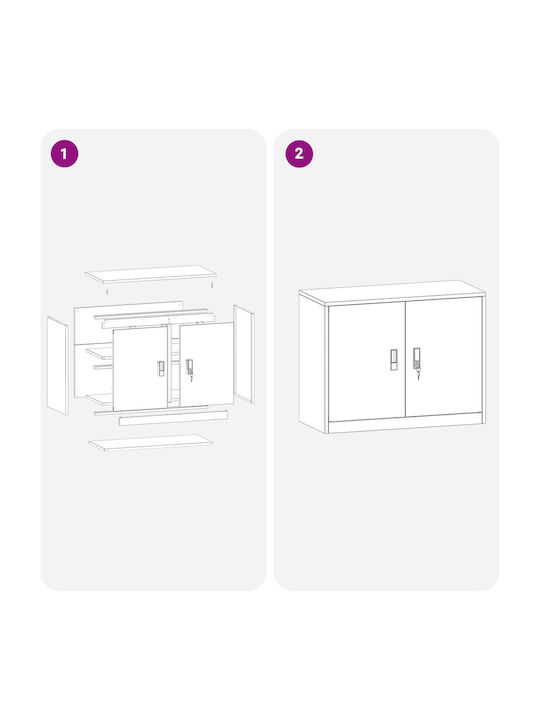 Kabinett Büro White 90x40x70cm