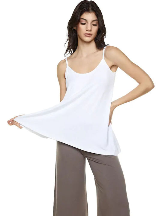 Women's Summer Cotton Sleeveless White Blouse