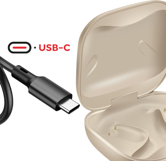 Swissten Ip54-сертифицирани Open Ear Bluetooth Спортни Слушалки Air Conduction Бежови