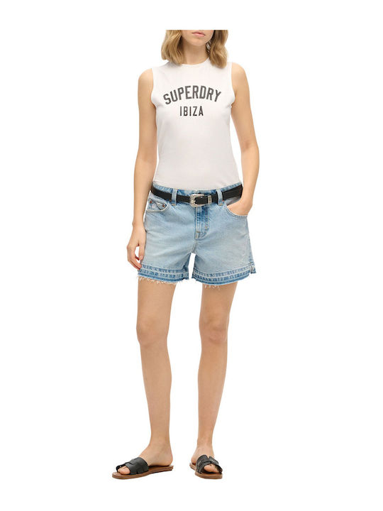 'sport Luxe' Women's Blouse Cotton Sleeveless White