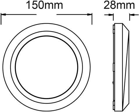 Aca Wandmontierte Außen-Deckenleuchte LED IP65 4W mit Warmweiß Licht