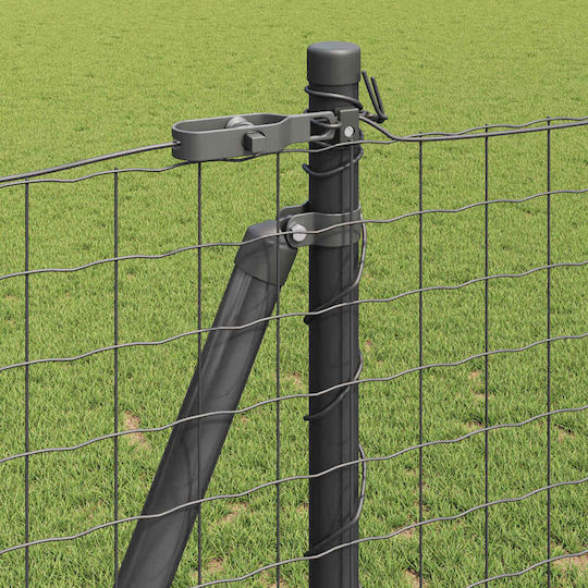 vidaXL Придържащ клипс за Ограда на Градина от Стомана 3.2x3.2бр 26бр Gray