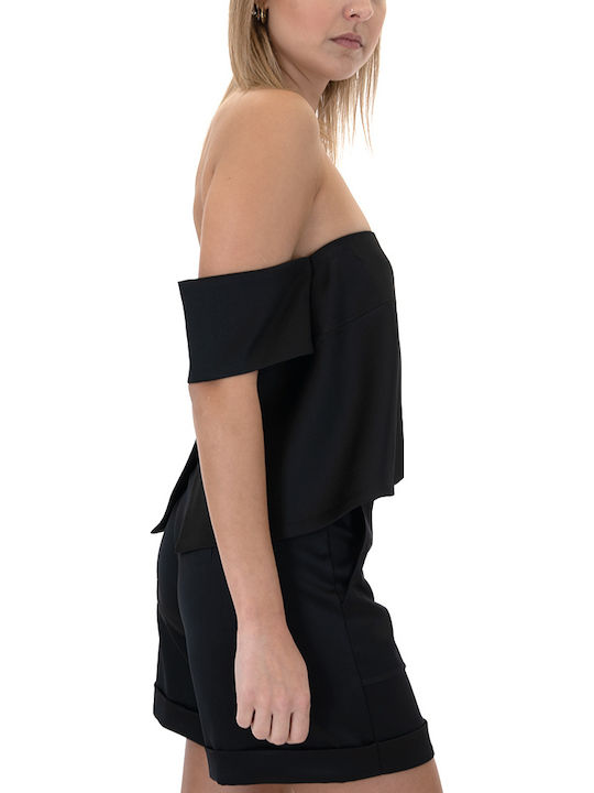 Women's Blouse Short Sleeve Black