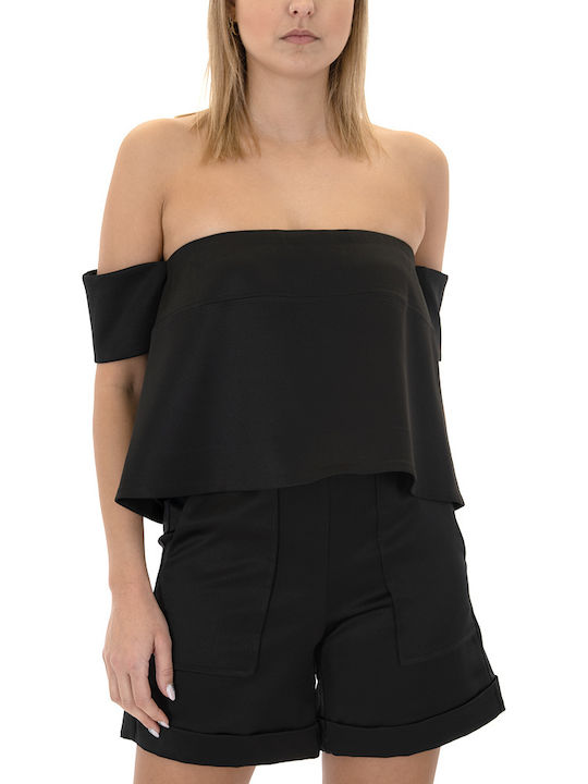 Women's Blouse Short Sleeve Black