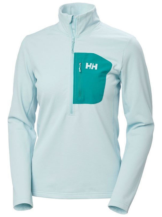 Versalite 12 Winter Women's Fleece Blouse Hiking with Zipper Light Blue