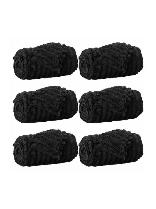 vidaXL Ριχτάρι Πολυθρόνας Fleece 200x150εκ. Μαύρο 42016886