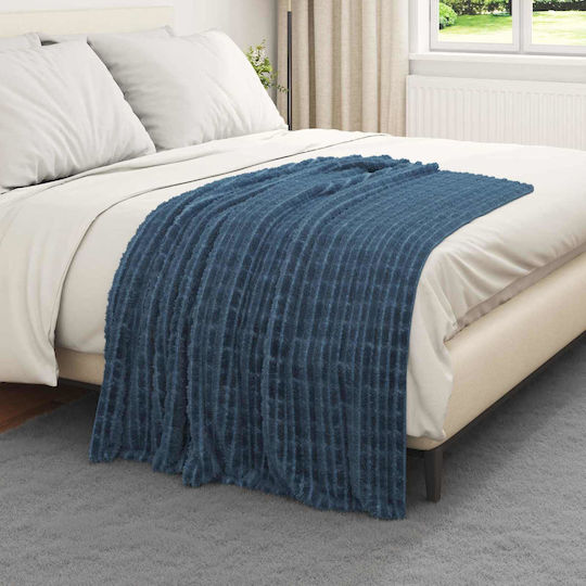 vidaXL Decken & Couchdecken Sesselüberwurf Fleece 150x130cm Dunkelblau