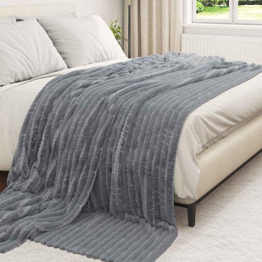 vidaXL Decken & Couchdecken Zweisitzer-Sofa Überwurf Fleece 270x240cm Dunkelgrau