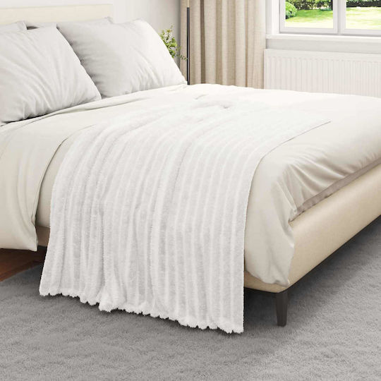 vidaXL Decken & Couchdecken Sesselüberwurf Fleece 150x130cm Weiß