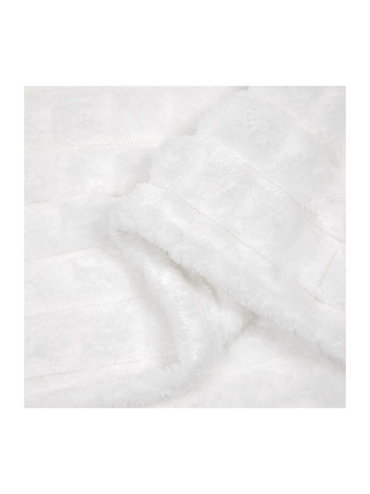 vidaXL Ριχτάρι Διθέσιου Καναπέ Fleece 270x240εκ. Λευκό