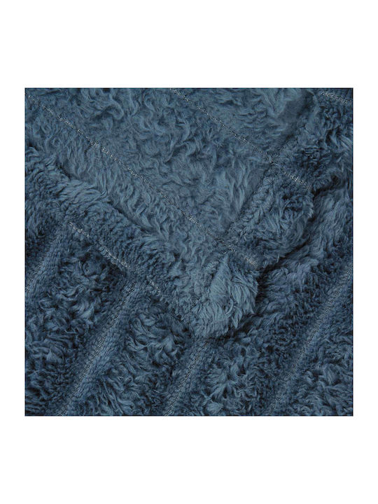 vidaXL Ριχτάρι Πολυθρόνας Fleece 200x150εκ. Σκούρο Μπλε 42016882