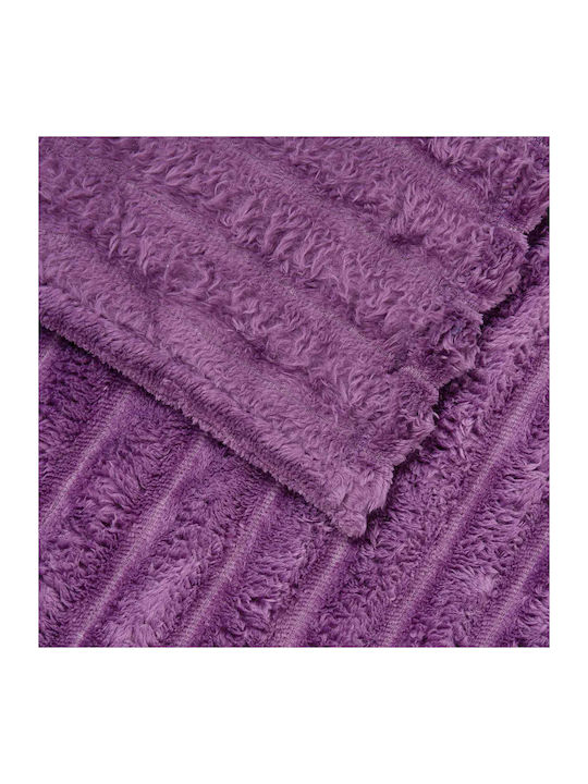 vidaXL Ριχτάρι Πολυθρόνας Fleece 200x150εκ. Μοβ 42016902