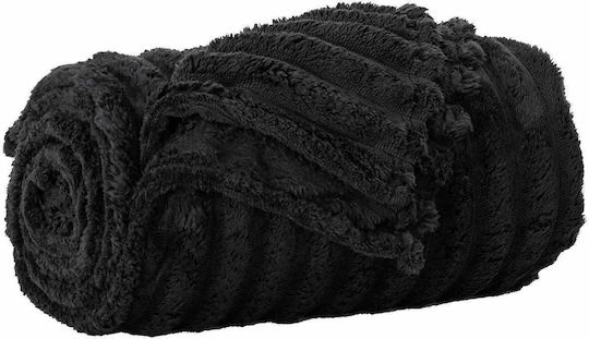 vidaXL Decken & Couchdecken Sesselüberwurf Fleece 240x220cm Schwarz