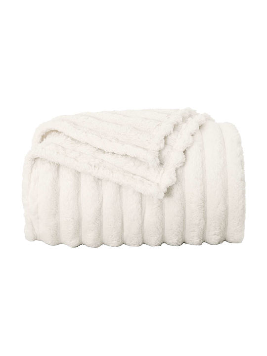 vidaXL Ριχτάρι Πολυθρόνας Fleece 240x220εκ. Κρεμ 42016899