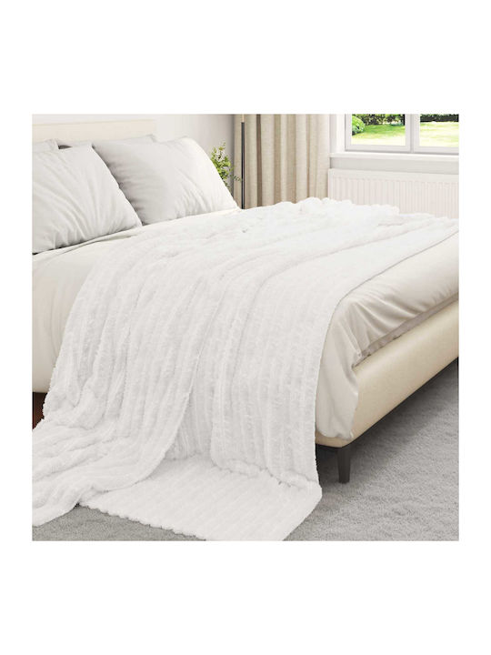 vidaXL Ριχτάρι Πολυθρόνας Fleece 240x220εκ. Λευκό 42016891