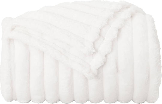 vidaXL Cuvertură Pentru Canapea De Fotoliu Polar Fleece 240x220 Cm Alb