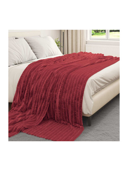 vidaXL Ριχτάρι Πολυθρόνας Fleece 240x220εκ. Βεραμάν Κόκκινο 42016895
