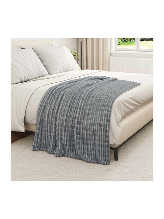 vidaXL Ριχτάρι Πολυθρόνας Fleece 150x130εκ. Σκούρο Γκρι