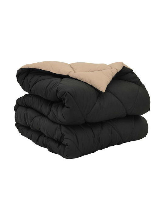 vidaXL Double Blanket 200x140cm Black and Tan