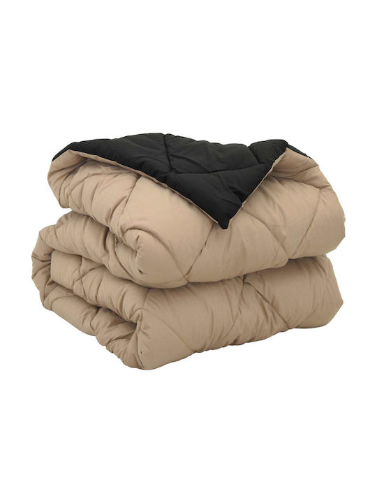 vidaXL Double Blanket 200x140cm Black and Tan