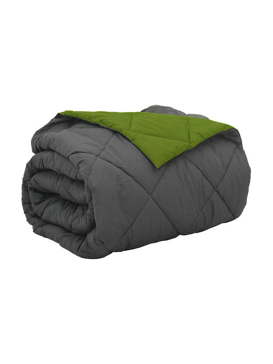 vidaXL Pătură Supraînălțată 240x200cm Verde și Antracit