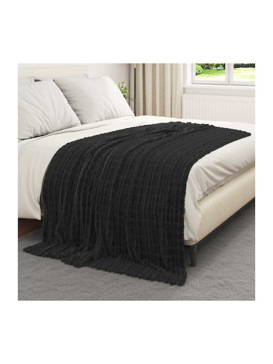 vidaXL Fleece Decke Doppel 200x150cm Schwarz