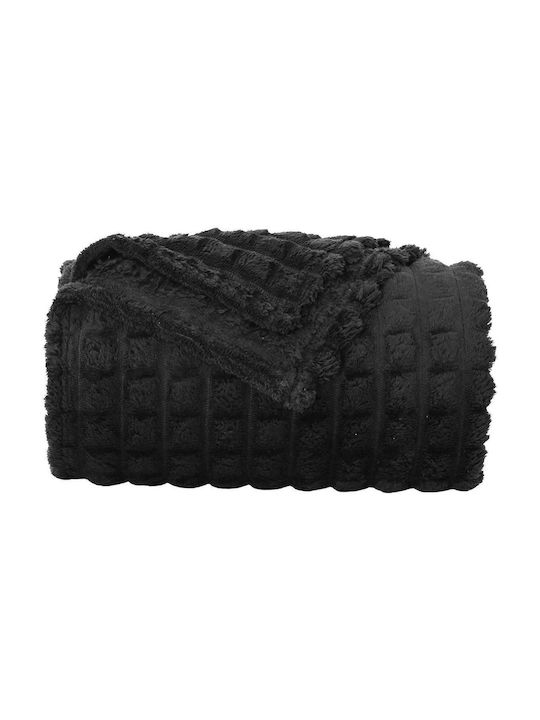 vidaXL Fleece Decke Doppel 200x150cm Schwarz