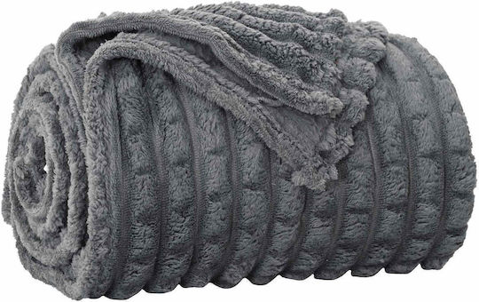 vidaXL Κουβέρτα Fleece King Size 270x240εκ. Σκούρο Γκρι