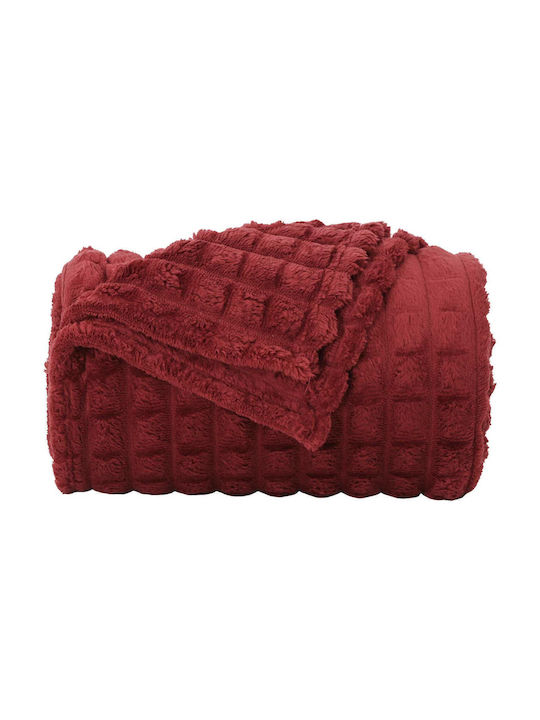 vidaXL Fleece Decke Einzeln 150x130cm Türkis Rot