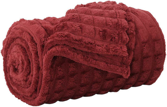 vidaXL Κουβέρτα Fleece Υπέρδιπλη 240x220εκ. Βεραμάν, Κόκκινο