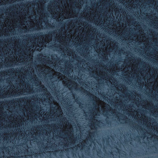 vidaXL Κουβέρτα Fleece King Size 270x240εκ. Σκούρο Μπλε