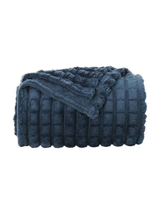 vidaXL Fleece Decke King Size 270x240cm Dunkelblau