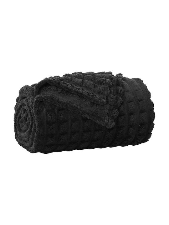 vidaXL Fleece-Decke King Size 270x240cm Schwarz