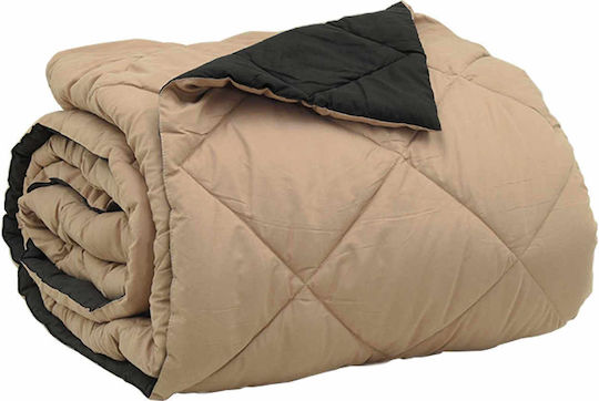 vidaXL Husă de Pilotă Super Dublă 220x200 Black, Tan