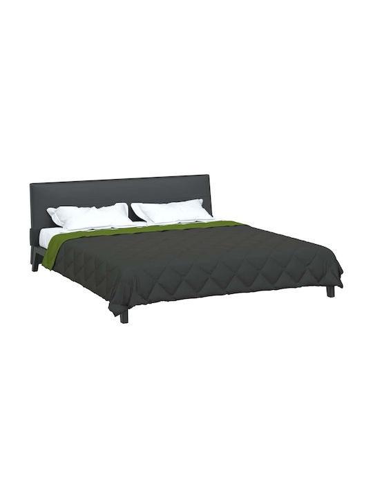 vidaXL Duvet Cover Queen 240x200 Green, Anthracite