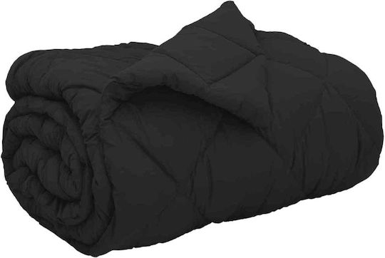 vidaXL Duvet Cover Single 135x200 Black Velvet-Black Metal