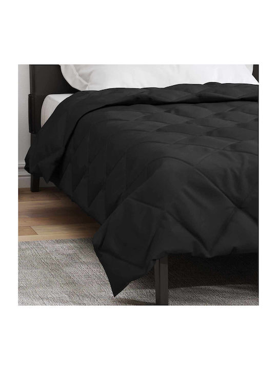 vidaXL Duvet Cover Queen 220x155 Black Velvet-Black Metal