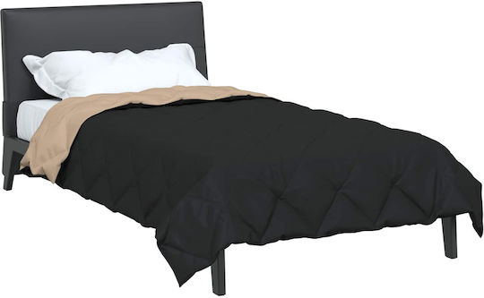 vidaXL Duvet Cover Single 135x220 Black, Tan
