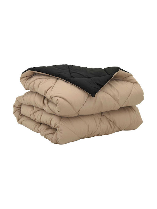 vidaXL Duvet Cover Single 140x200 Black, Tan