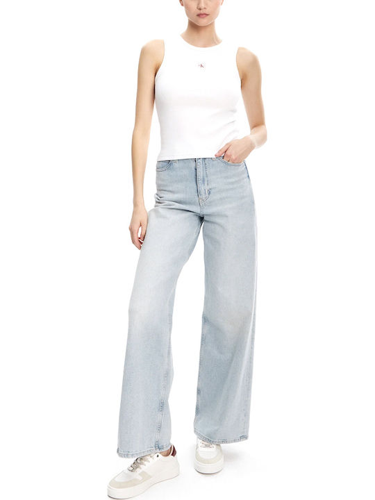 Women's Blouse Cotton Sleeveless White