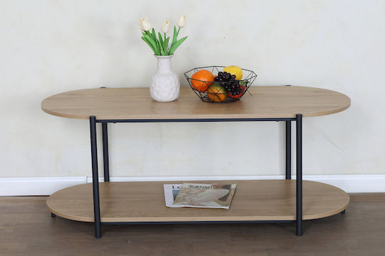 Οβάλ Κεντρικό Τραπεζάκι Rodos Ξύλινο Sonoma Μ115xΠ50xΥ45.1εκ.