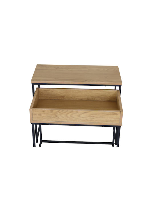 Rechteckiger Zigon Iolkos Metall Sonoma 2 Stück M60xB30xH50cm