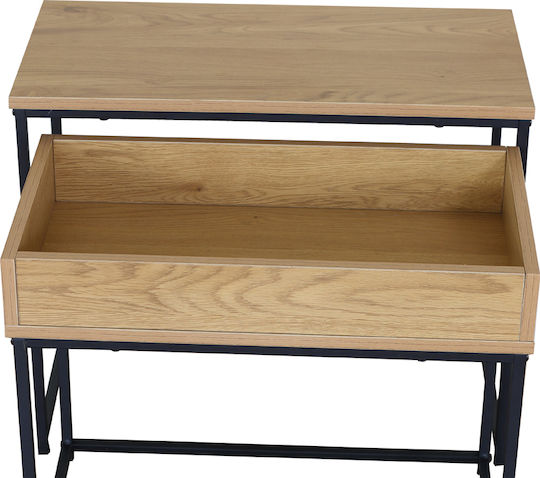 Rectangular Zigon Set Iolkos Metal Sonoma 2 Pieces W60xL30xH50cm