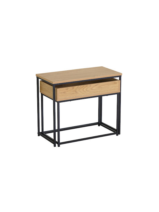 Rechteckiger Zigon Iolkos Metall Sonoma 2 Stück M60xB30xH50cm