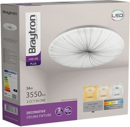 Braytron Jade Plafonieră de Tavan 40.5buc Albă cu LED Integrat