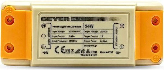 Geyer LED Power Supply IP20 Power 24W with Output Voltage 24V